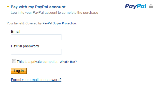 paypal login